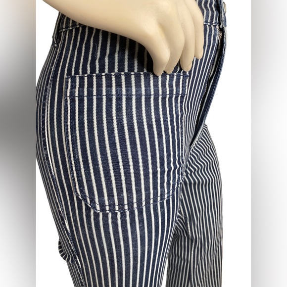 BBJ BOOM BOOM JEANS LOS ANGELES Navy Blue/White Wide Leg Flare Bell Bottom Jeans - Picture 8 of 8